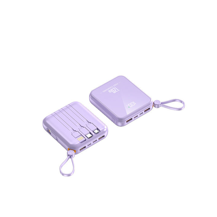 Bærbar powerbank med integrert ladekabel og LED-skjerm Skanto