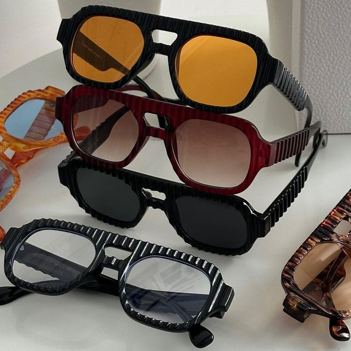 Damer geometrisk solbrille med raffinert strukturdesign Skanto