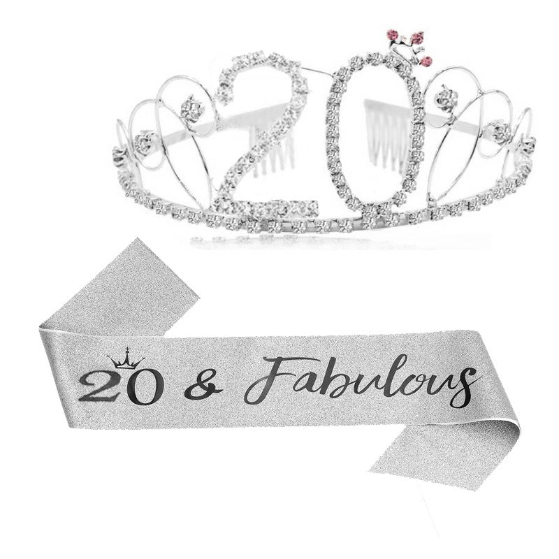 Dame Glitrende Tiara med festlig "50 & Fabulous"-design Skanto
