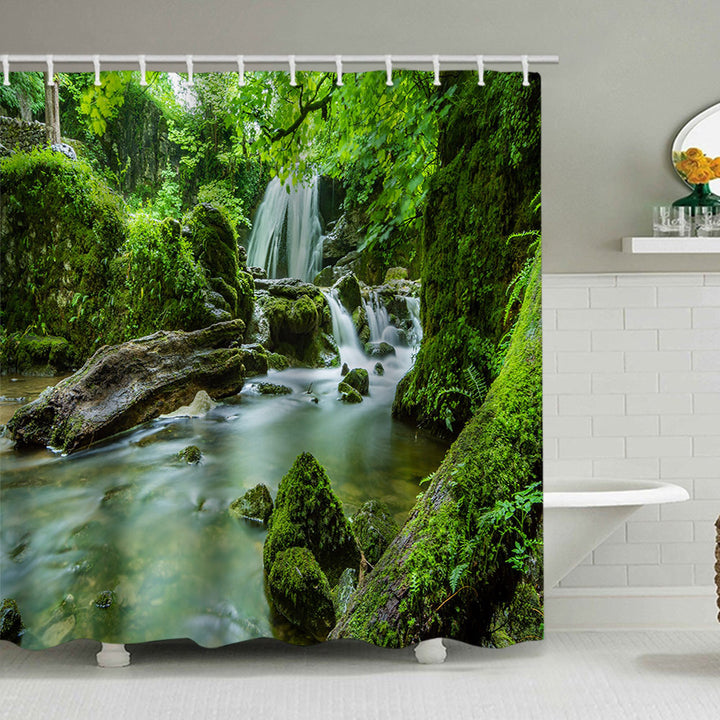 Scenic Waterfall Print Dusjforheng Skanto
