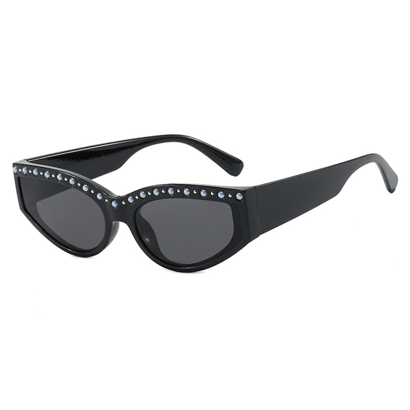 Women's Cat-Eye Sunglasses with Sparkling Rhinestones and Animal Print Skanto