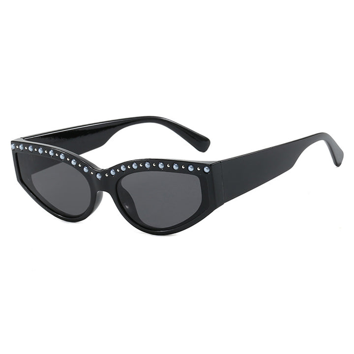 Women's Cat-Eye Sunglasses with Sparkling Rhinestones and Animal Print Skanto