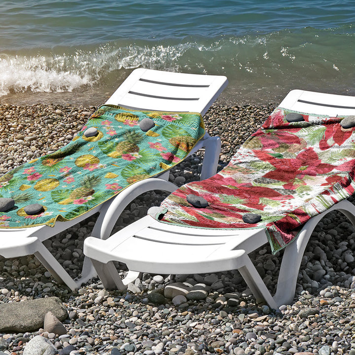 Strandhåndkle i hudvennlig mikrofiber med kreativ mønstermiks Skanto