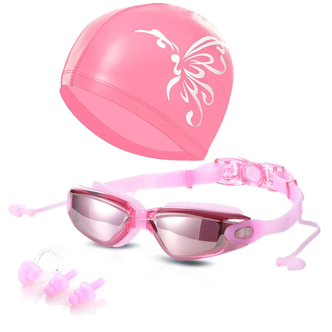 Svømme sett med komfort svømmebrille og trendy svømmehette Skanto