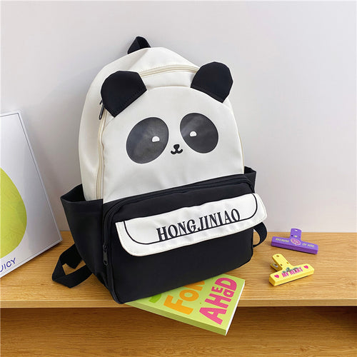 Lekfull Panda Tegneserie Skolesekk