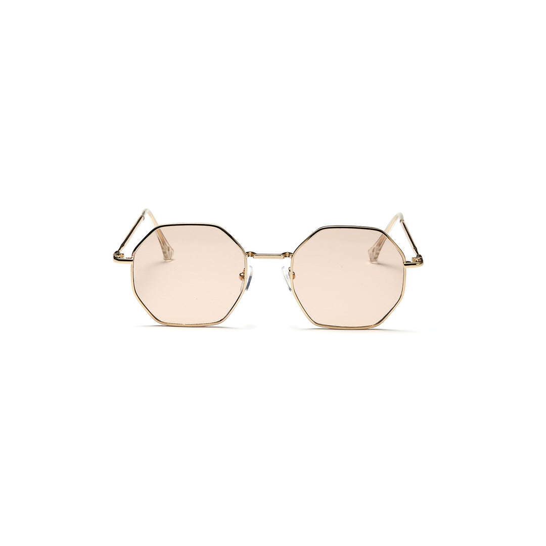 Dame oktagonal solbrille med elegante metallaksenter Skanto