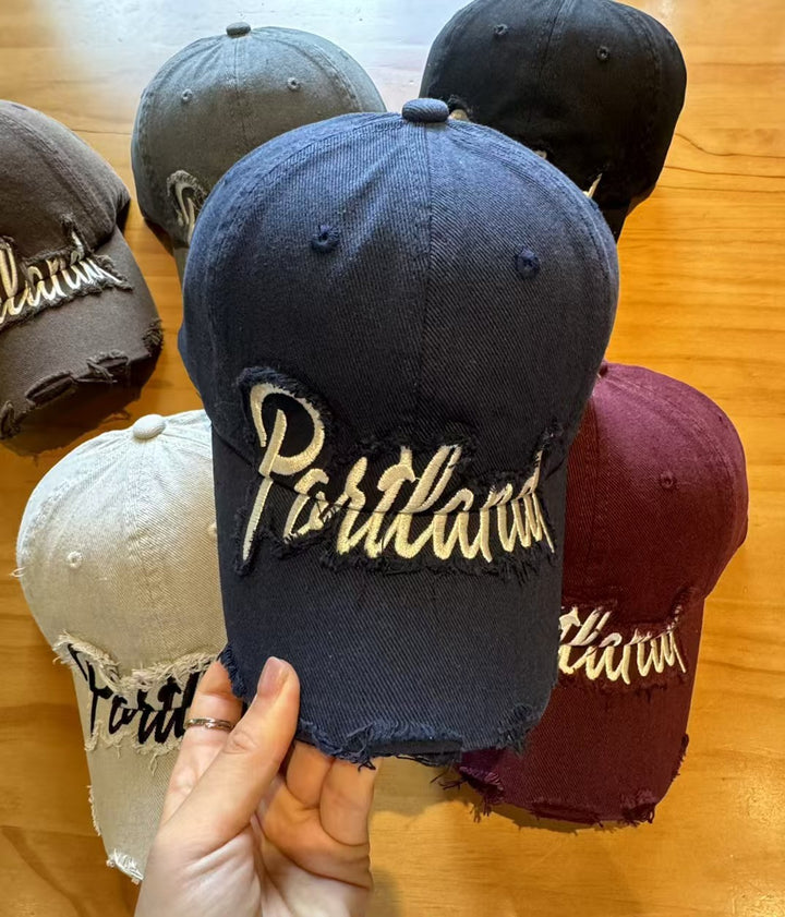 Unisex Slittet Denim Baseball Caps Skanto