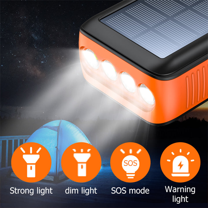 Solar Powerbank med multifunksjonelle LED-lamper Skanto