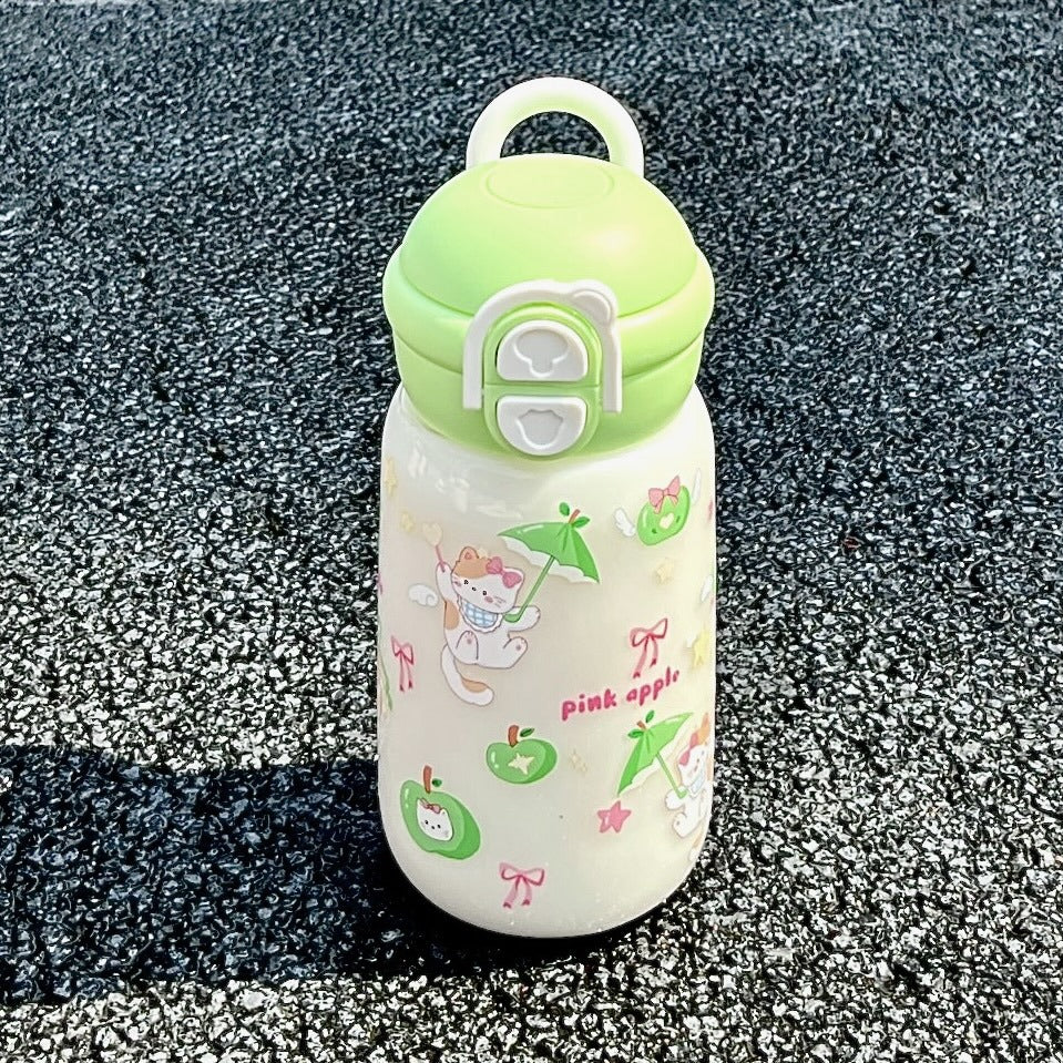 Damen Isolier-Trinkflasche mit verspieltem Tierdesign und sichergestelltem Klappverschluss Skanto