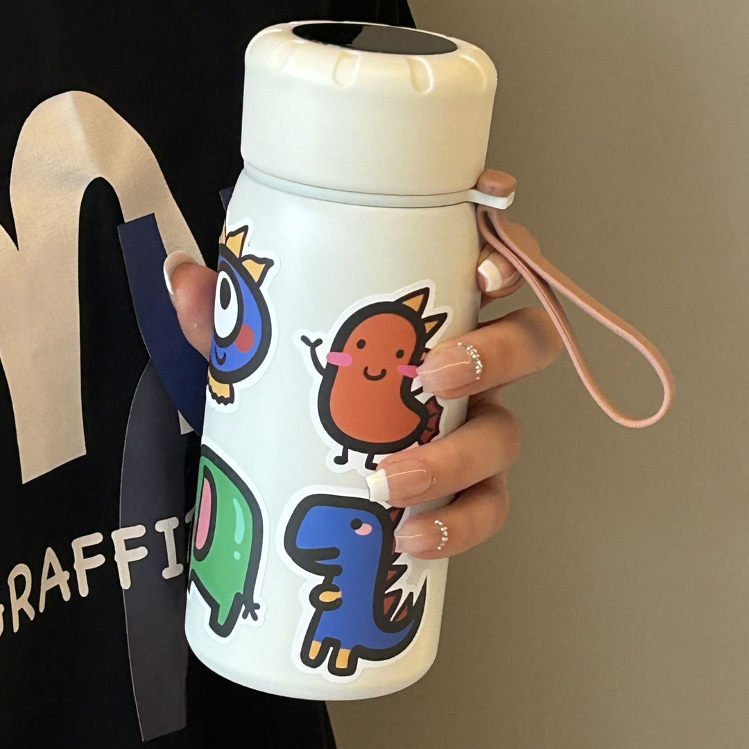 Damen stilvolle Wasserflasche mit witzigen Aufklebermotiven Skanto