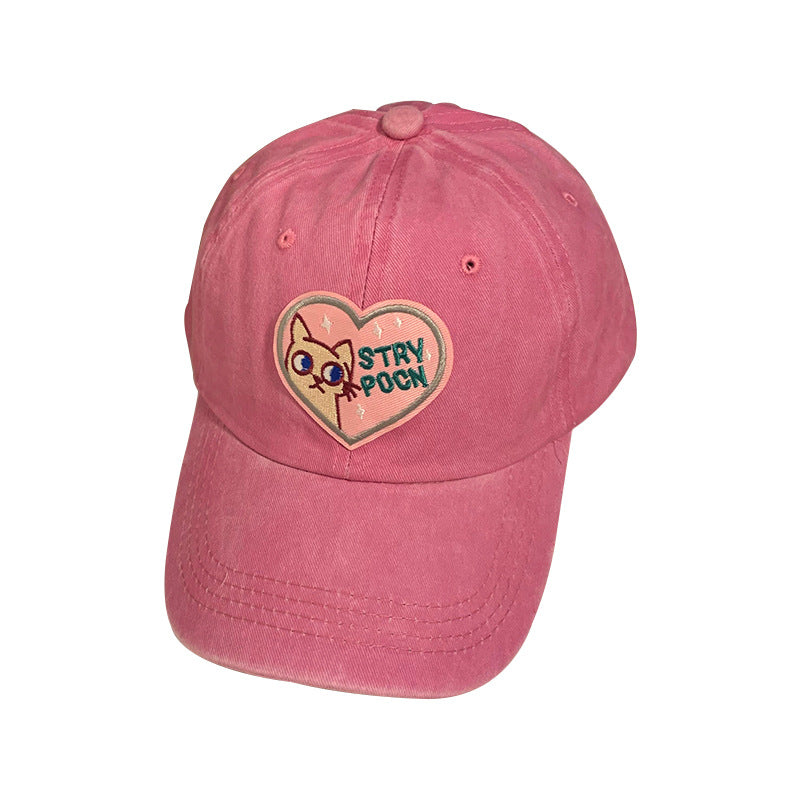 Kvinne Casual Brodert Katt Caps Skanto