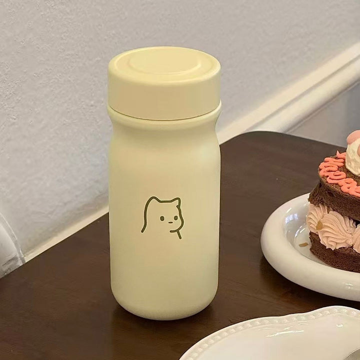 Damen Isoliertrinkflasche mit sicherem Klappdeckel und stylischem Tiermotiv Skanto