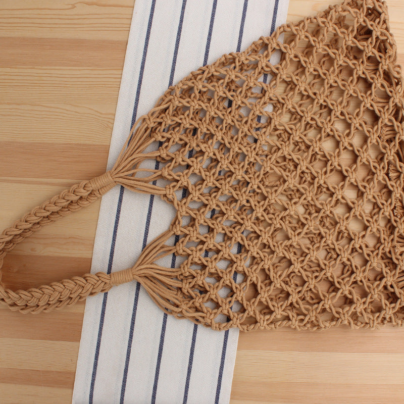 Net bag made of handmade natural material with unique pattern Skanto