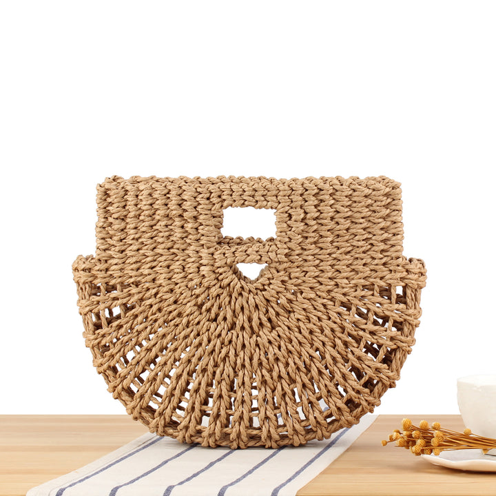Hand-knotted basket bag with textured design Skanto