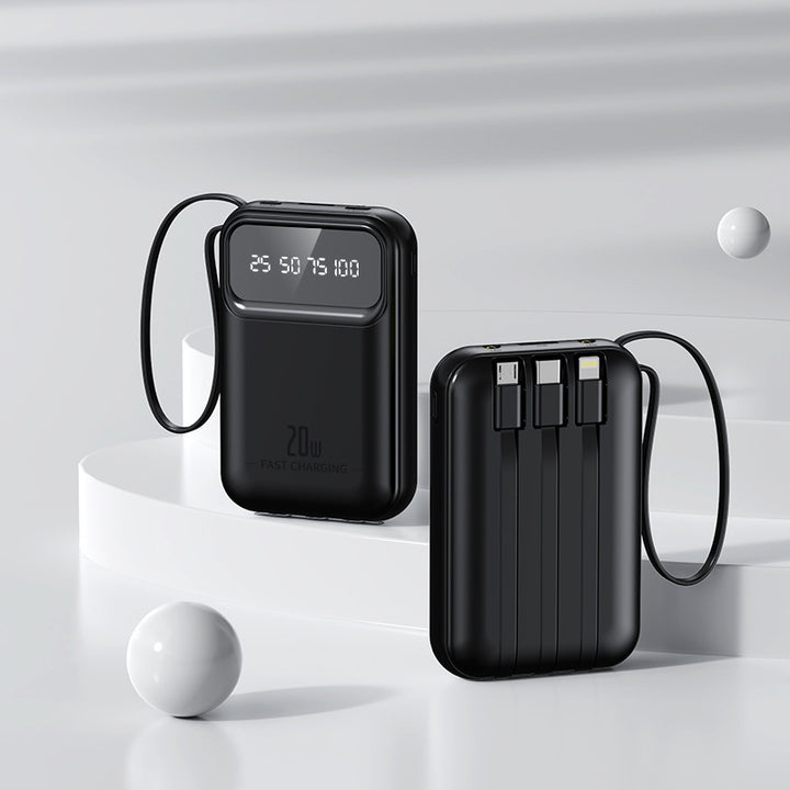 Kompakt powerbank med integrerte hurtigladeporter Skanto