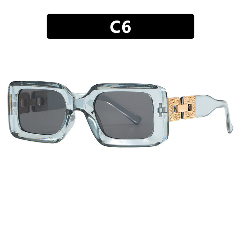Women's fashionable sunglasses in elegant square design with luxurious gold details Skanto