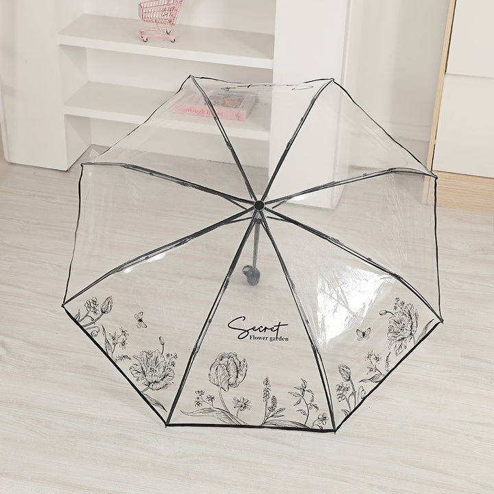 Damer elegant gjennomsiktig paraply med romantisk design Skanto
