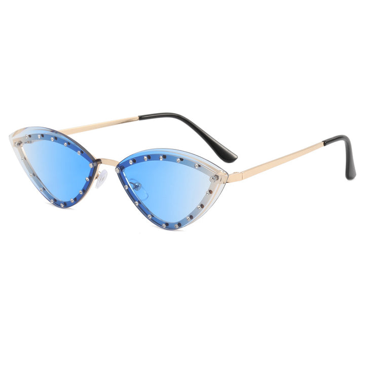 Dame Cat-Eye solbriller med glitter-detaljer Skanto