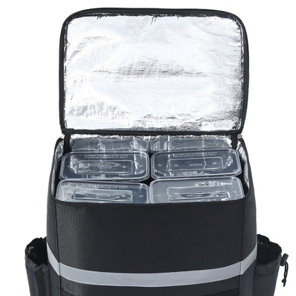 Unisex insulated delivery backpack with thermo-insulated box, reflective stripes, and extra stable base Skanto