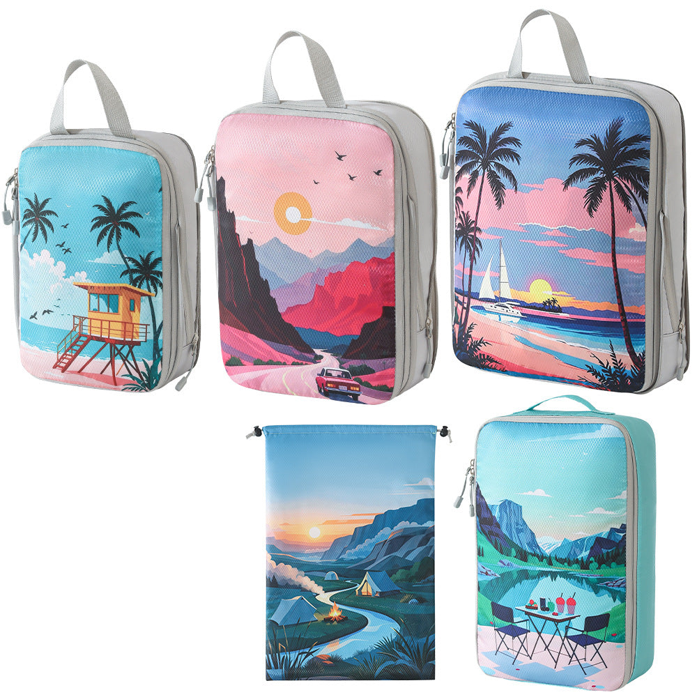 Set of Travel Organizers with Unique Nature Prints Skanto