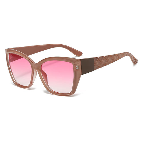 Dame Oversized Cat-Eye Solbriller med stilige aksenter Skanto