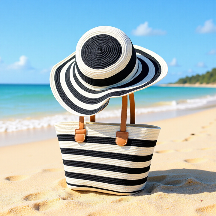 Strandveske med matchende hatt Skanto