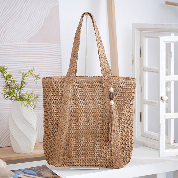 Romslig flettete tote bag Skanto