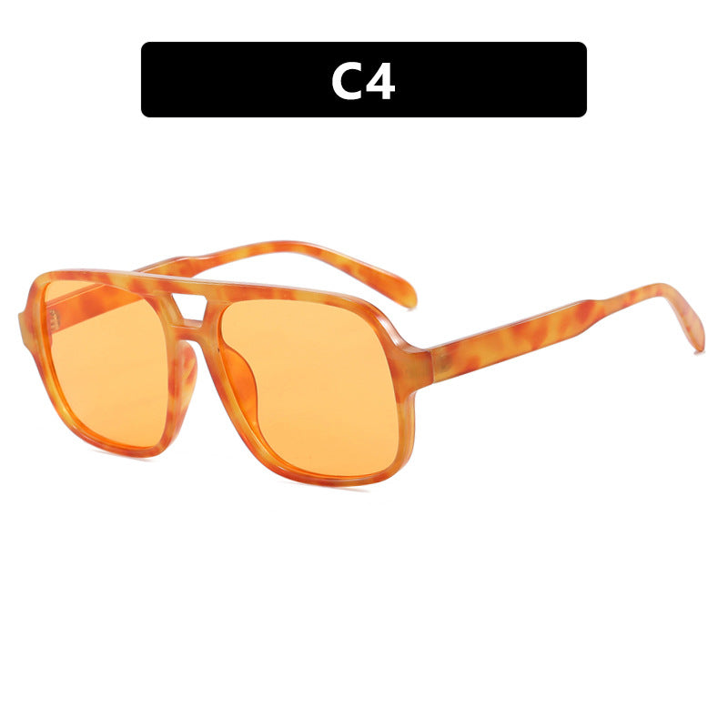 Women's modern square sunglasses with stylish transparent frame Skanto