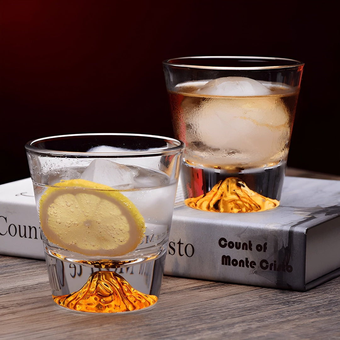 Whiskeyglass med Mount Fuji-design – Elegant sett for kjennere | Skanto