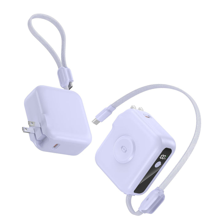 Kompakt Lader med Integrert Usb-C-Kabel og Digitalt Display Skanto