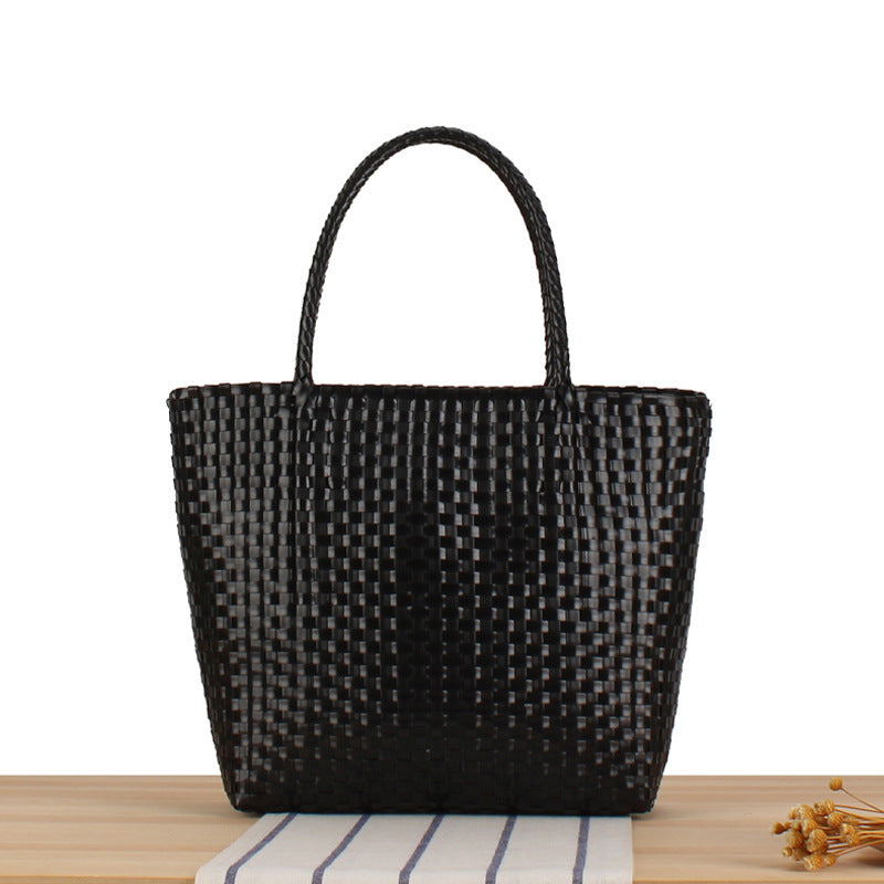 Moderne strandveske med slitesterk flette Skanto