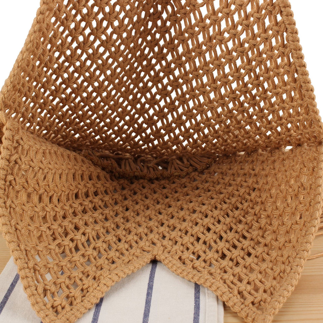 Hand-knotted tote bag with fringe Skanto