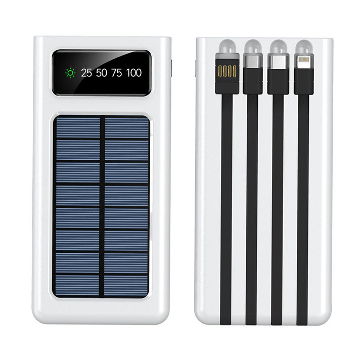 Bærbar solenergi powerbank med multifunksjonell ladekabel og digital skjerm Skanto