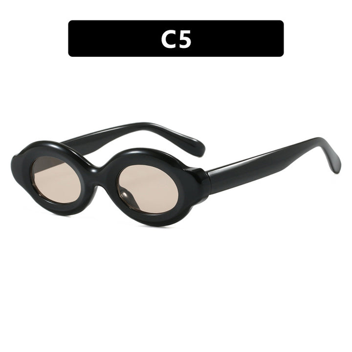 Dame solbrille i trendy retro-design med ovale glass Skanto
