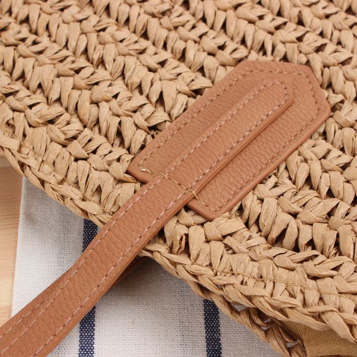 Beach Bag with Fringed Design in Natural Wicker Skanto