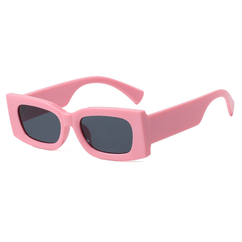 Women's modern square sunglasses with transparent frame and protective UV filter Skanto
