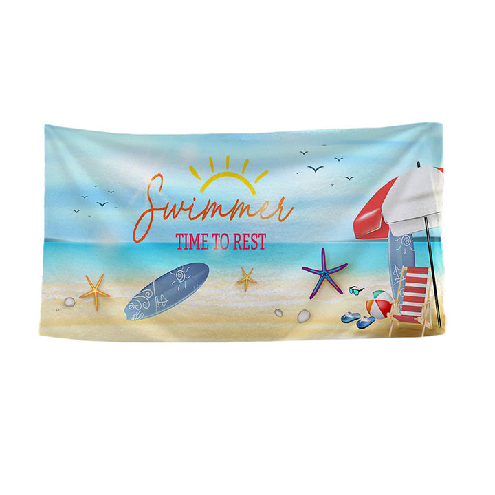 Women's beach towel with vibrant palm motif Skanto