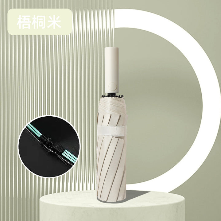 Kvinne Automatisk Sammenleggbar Paraply med Vindbeskyttelse og Ergonomisk Håndtak Skanto