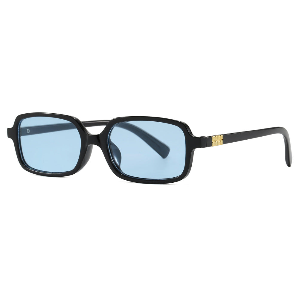 Women's fashionable square glasses with elegant plastic frame and golden accents Skanto