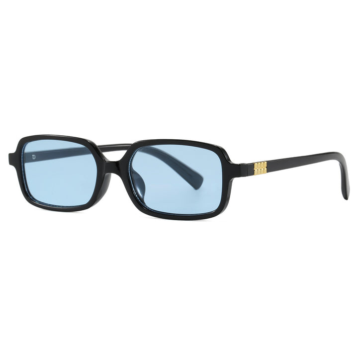 Women's fashionable square glasses with elegant plastic frame and golden accents Skanto
