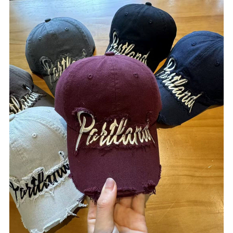 Unisex Slittet Bomull Baseball Cap Skanto