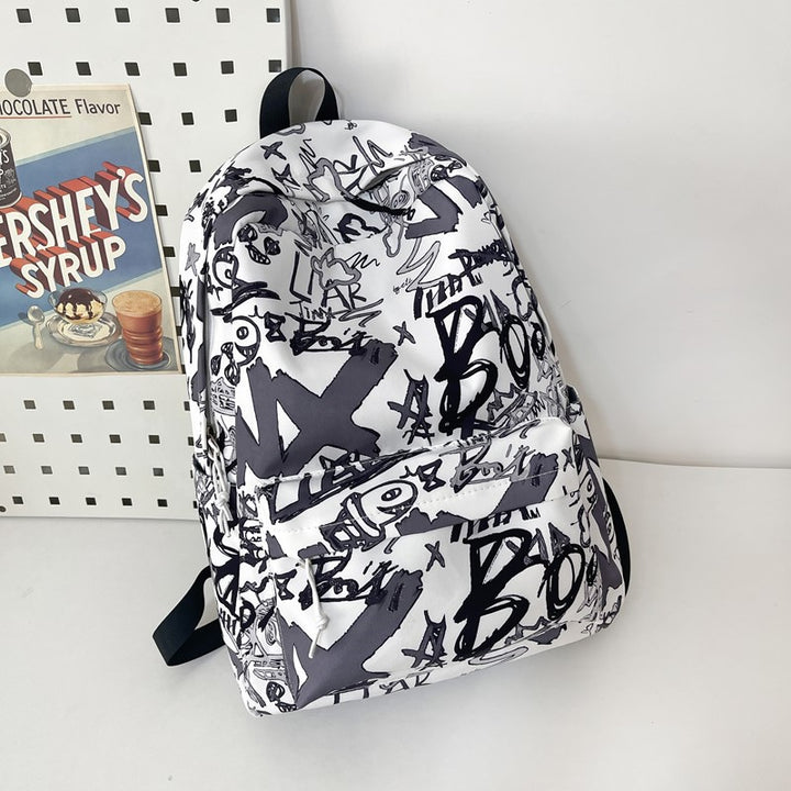 Kunstnerisk Graffiti Print Skole Rygsekk