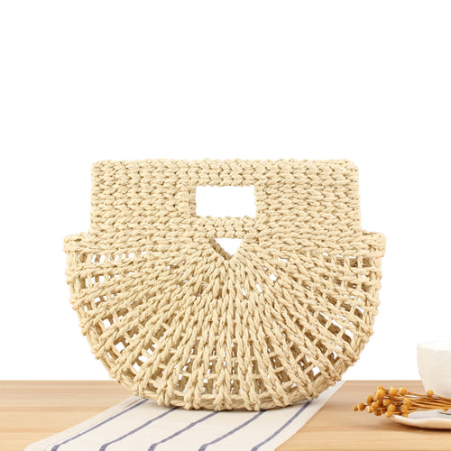 Hand-knotted basket bag with textured design Skanto