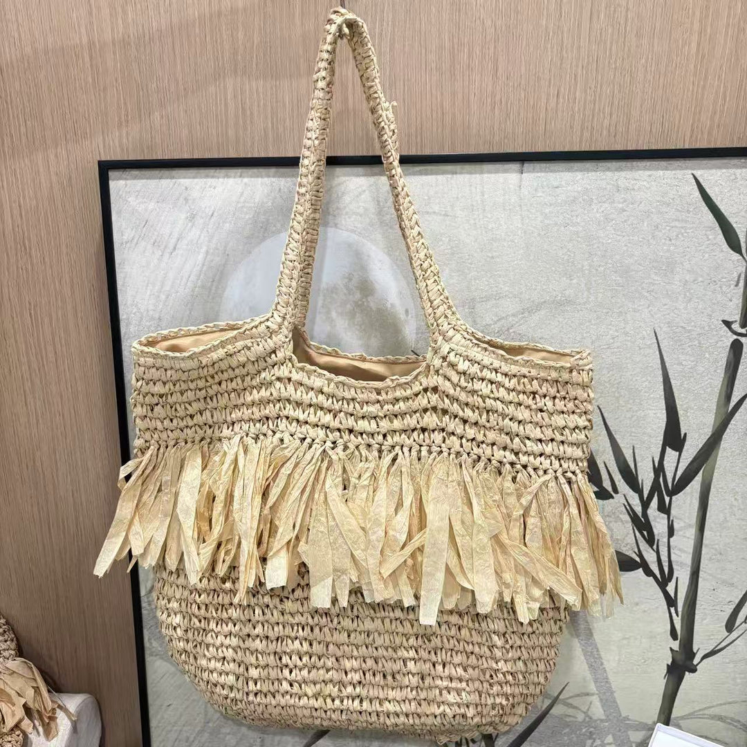 Stor bærenett med frynse detaljer Skanto