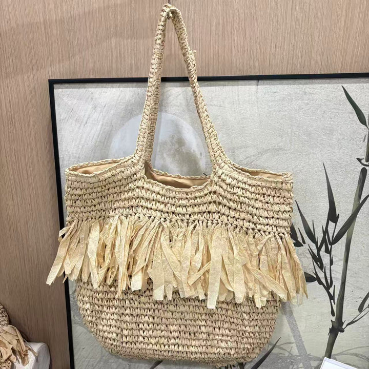 Stor bærenett med frynse detaljer Skanto