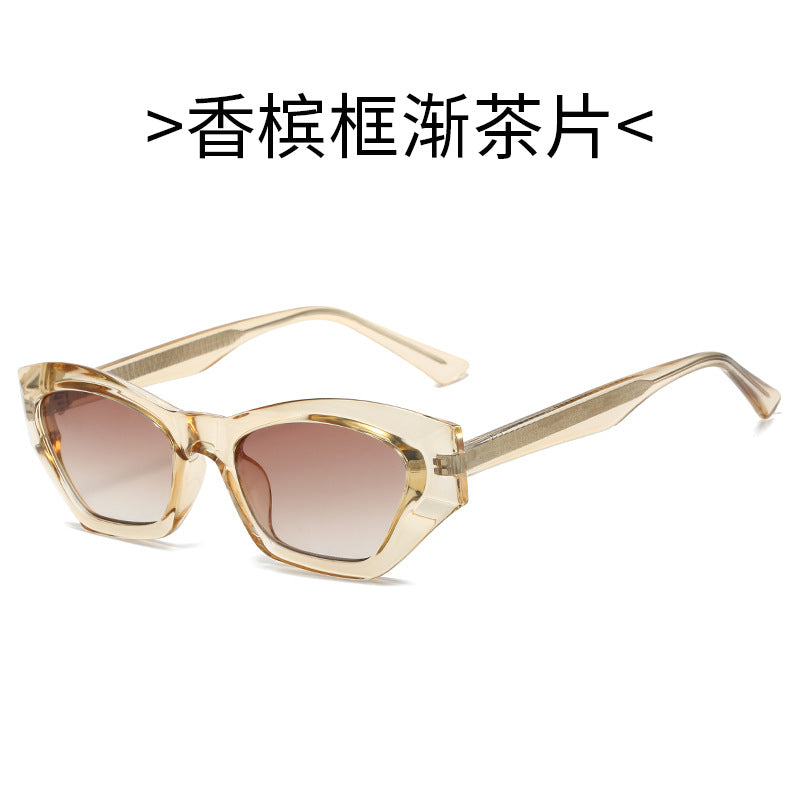 Damer Cat Eye solbriller med moderne transparente detaljer Skanto