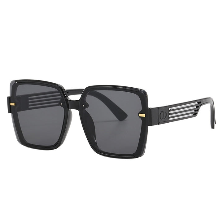 Dame firkantet solbrille med trendy geometrisk design Skanto