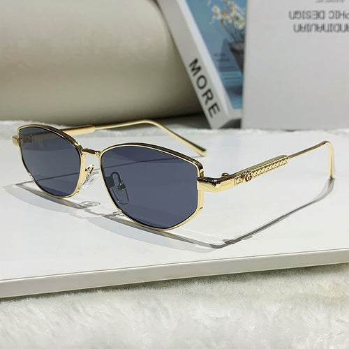 Women's elegant sunglasses with sparkling metal frame Skanto