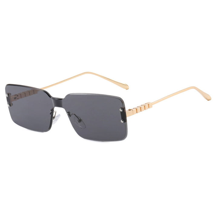 Women's modern rectangular sunglasses with stylish metal frame Skanto