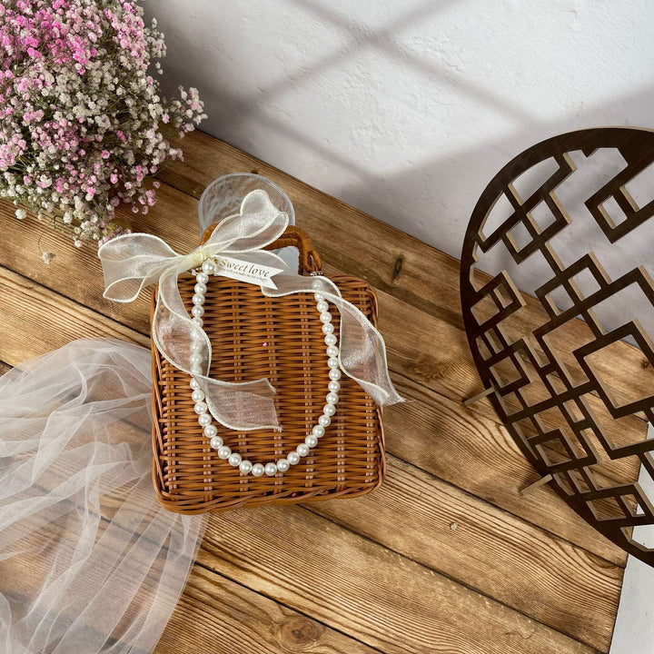 Dame stilige Rattan-Crossbody-veske Skanto
